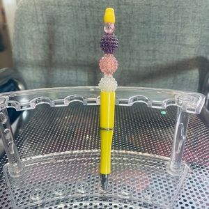 Rhinestone yellow bead ink pen multicolor